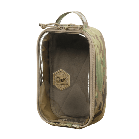 M-Tac Utility Organizer Transparent Elite Small Gen. II i camouflage med genomskinligt frontpanel, robust material och NIJ-certifiering, galleri position 1.