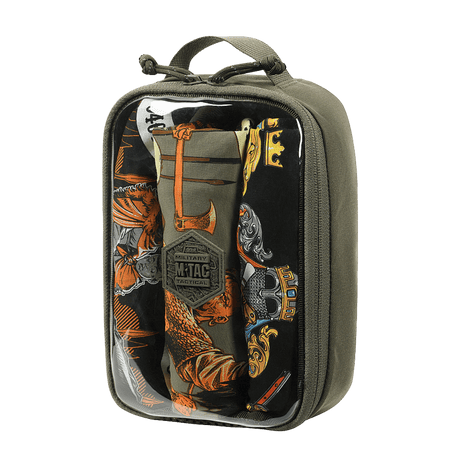 M-Tac Utility Organizer Transparent Elite Small Gen. II i olivgrön med genomskinligt frontpanel och NIJ-certifiering, galleri position 1.