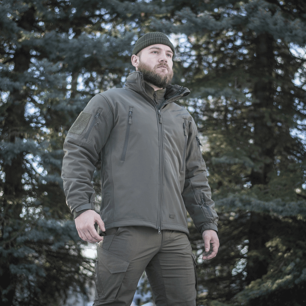 M-Tac Soft Shell Jakke med Liner til mænd i skovlandskab