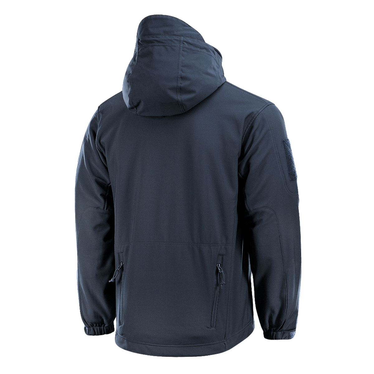 M-Tac Soft Shell Jakke med Liner i marineblå med aftageligt fleecefoer, set bagfra, beskytter mod dårligt vejr.