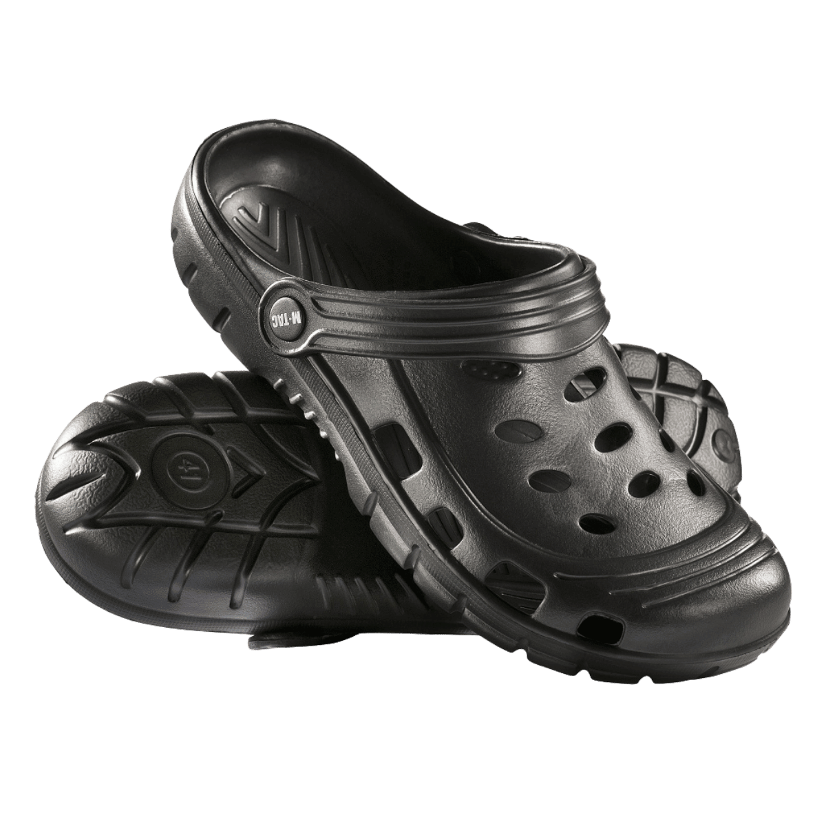 M-Tac Gummiclogs EVA sorte klipklapper med hælrem, støddæmpende EVA-sål og moderne design, perfekt mellem sandaler og klipklapper.