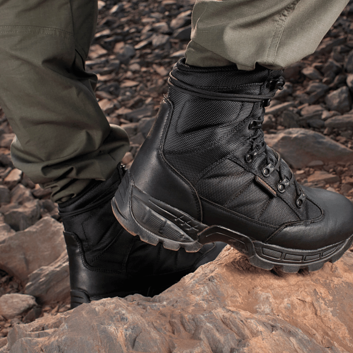 M-Tac Vinter Taktiske Støvler Thinsulate på ujævnt terræn, slidstærk og velegnet til ekstreme vintre, med robust greb på sne.