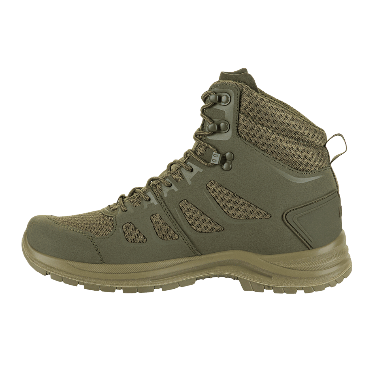 M-Tac Taktiske Sommerstøvler Iva i olivengrøn til komfort og ventilation i varmt vejr, ideel til taktiske opgaver og daglig brug.
