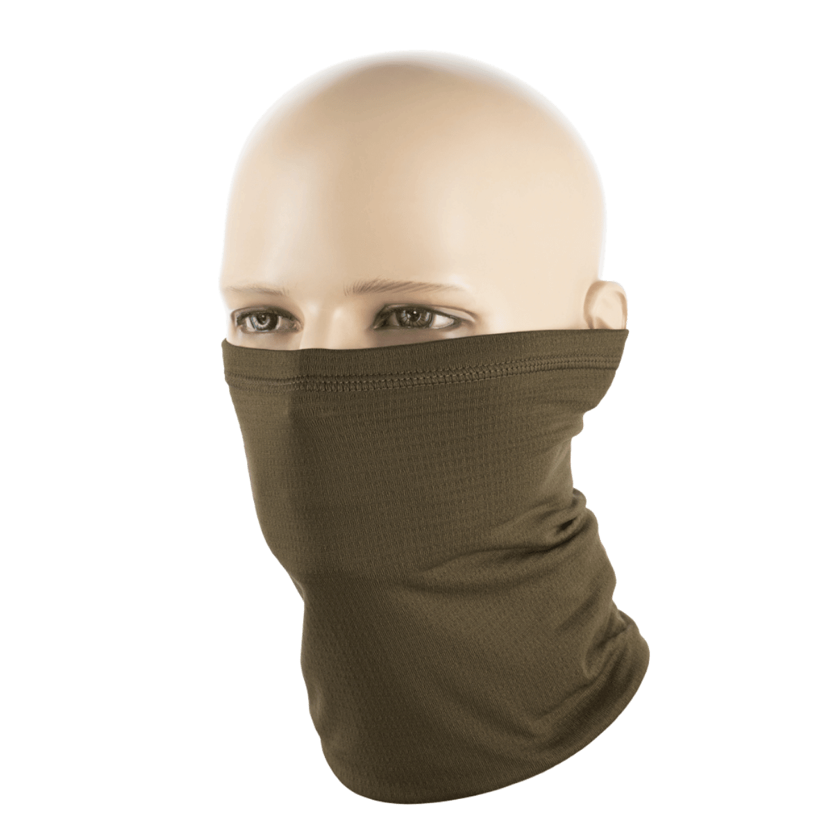 M-Tac Tube Scarf Polartec Power Grid i brun, bæres som ansigtsmaske, fremstillet af åndbart og varmt Polartec-fleece