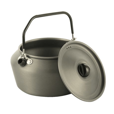 M-Tac Kittel 1,2 L i anodiserad aluminium med gummibelagt handtag, perfekt för camping och utomhusaktiviteter. Lätt och hållbar.