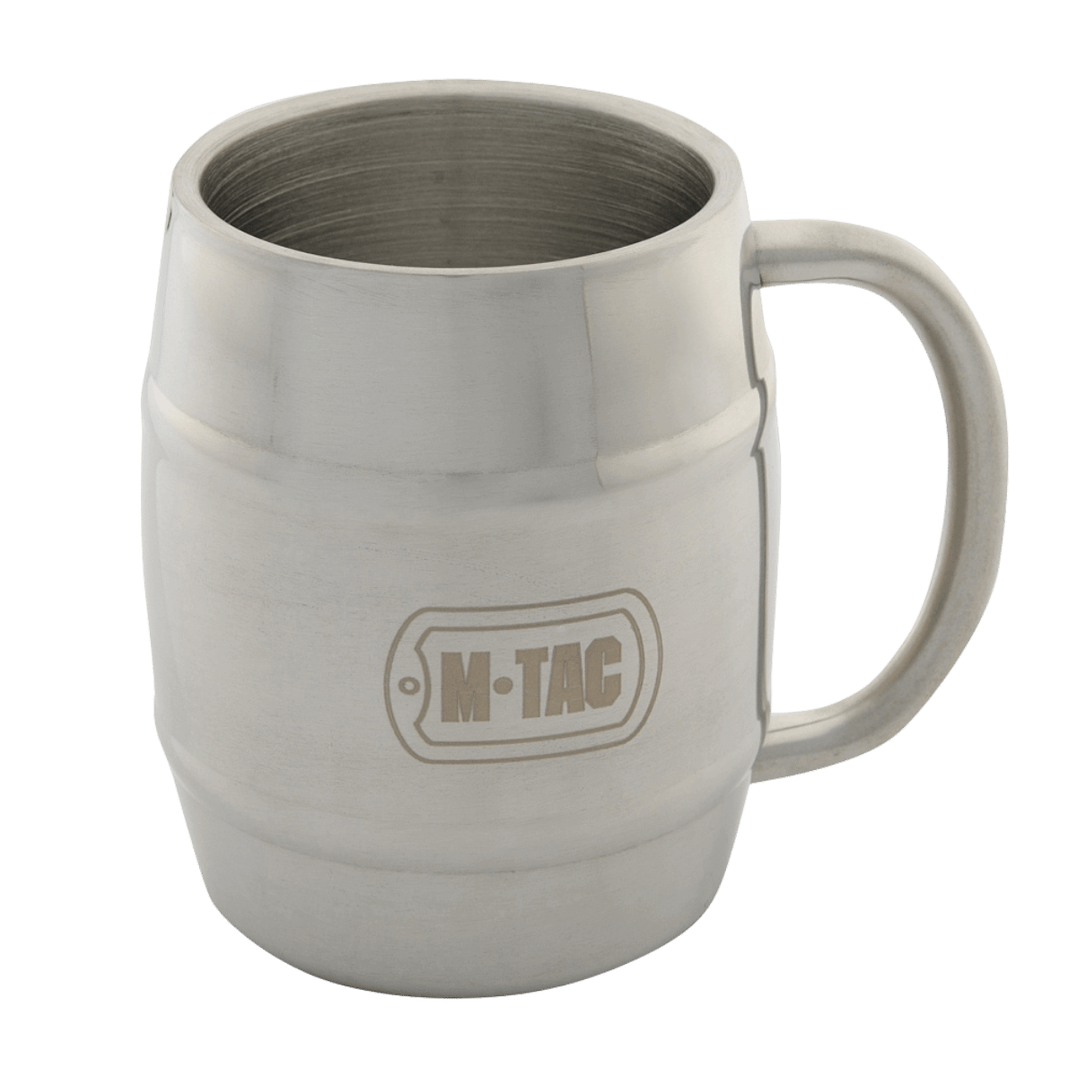 M-Tac Termokrus til Camping Øl – Rustfrit Stål med dobbeltvægget isolering, 450 ml, i krom, ideel til outdoor og camping.