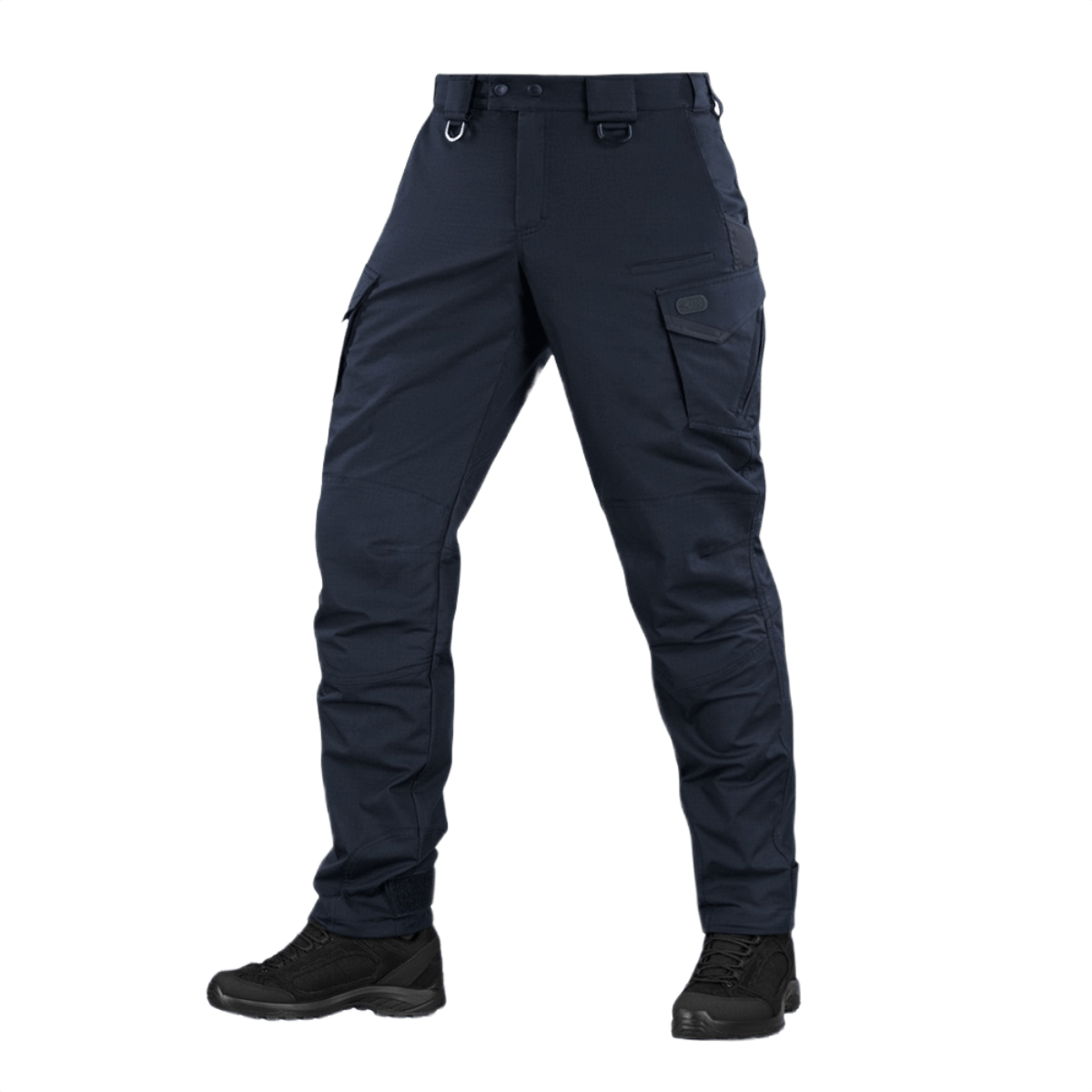 M-Tac Aggressor Special Edition Bukser i navyblå, designet til taktisk brug med fleksible materialer og elastisk talje for optimal komfort.