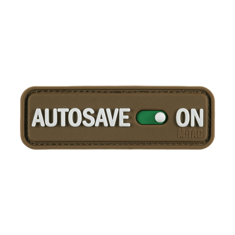 M-Tac Patch Autosave PVC i fullfärg med Velcro, 3D-effekt i PVC-material, idealisk för kläder eller taktisk utrustning, 8x2,5 cm.