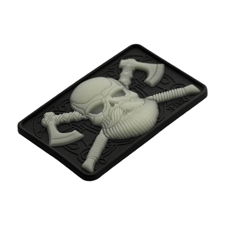 M-Tac Bearded Skull 3D PVC-patch med Bearded Skull, Velcro-fäste, 80x50 mm, slitstark för militär och utomhus.