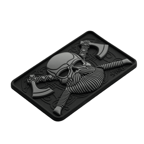 M-Tac Bearded Skull 3D PVC-patch i svart med Bearded Skull-design, lämplig för taktisk användning och enkel fästning med Velcro-hook.