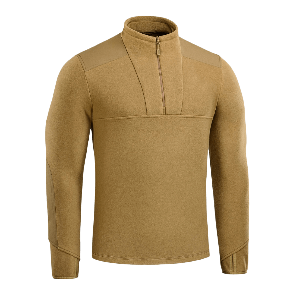 M-Tac Centurion Microfleece Jakke i beige, designet til varme og komfort med YKK-lynlås og fingerhuller til termoundertøj.