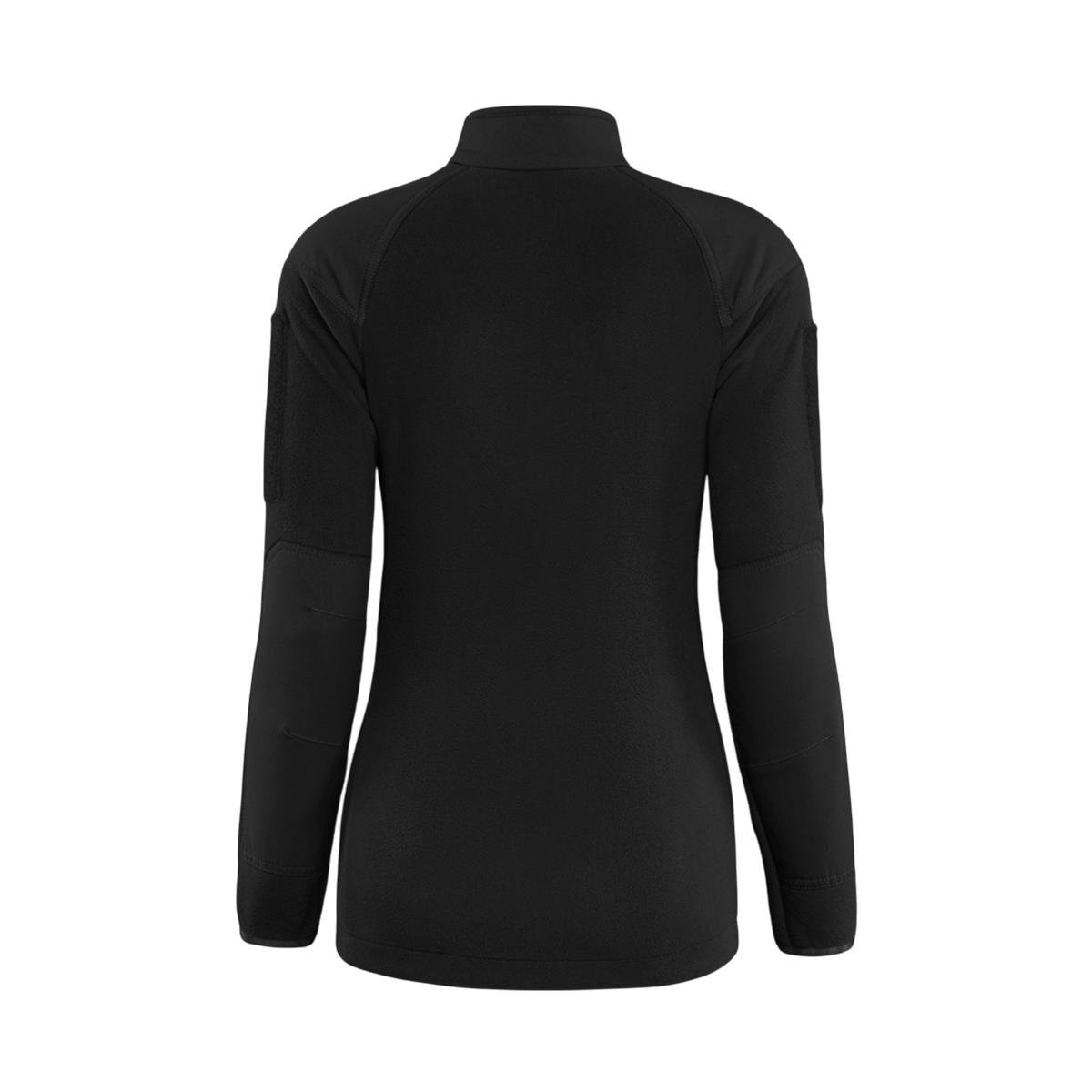 Sort M-Tac Combat Fleece Jakke Dame – Polartec og taktisk, bagfra visning, med ergonomisk pasform og slidstærke albuepaneler.