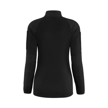 Sort M-Tac Combat Fleece Jakke Dame – Polartec og taktisk, bagfra visning, med ergonomisk pasform og slidstærke albuepaneler.
