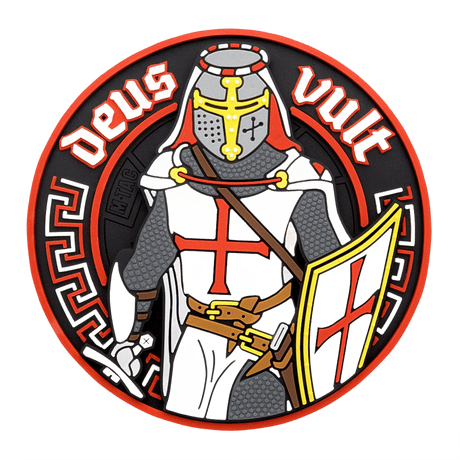 M-Tac Deus Vult 3D PVC-patch, taktiskt morale-märke med 3D-design och Velcro, idealisk för militär, airsoft och utomhusaktiviteter.
