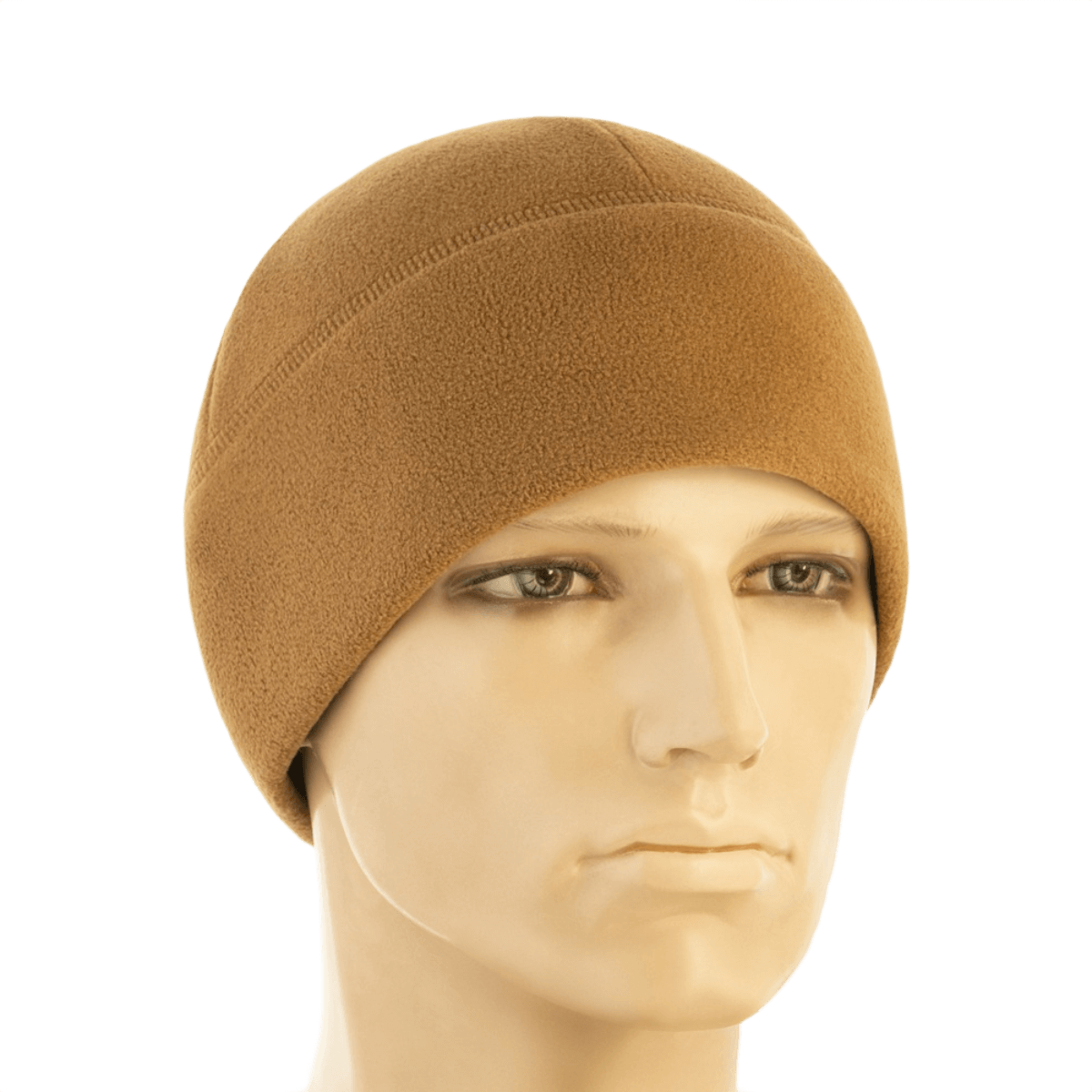 M-Tac Watch Cap Elite Fleece Beanie Hat Slimtex i brun, varm letvægts hue til taktisk og vinterbrug, passer under hjelm og hætte.