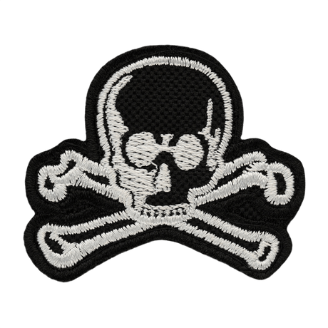 M-Tac Patch Old Skull Velcro med 3D-effekt i textil, taktisk morale-patch med svart och vitt dödskallemotiv, mått 45 x 55 mm
