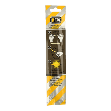 M-Tac Glow Stick 15 cm för nödbelysning, giftfri och brandsäker, upp till 24 timmars användning. Perfekt för mörka områden och signalering.