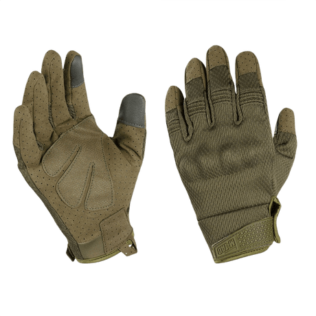 M-Tac Handsker A30 til skydning og træning, anatomisk design med touchscreen-indsatser, lavet af mikrofiber og åndbart mesh.