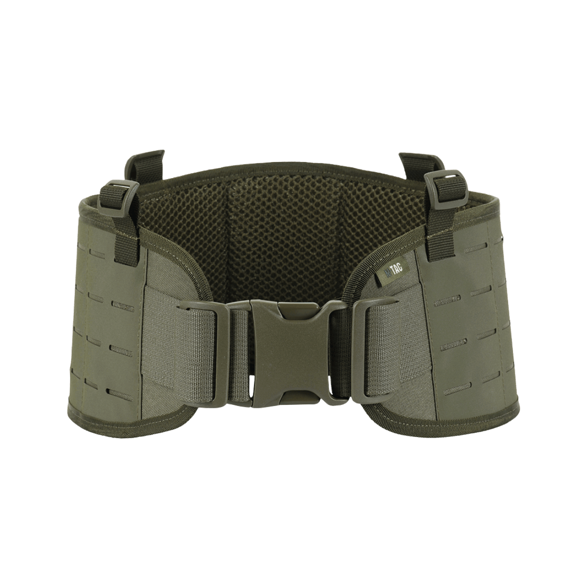 M-Tac Krigsbælte Laser Cut i slidstærkt Cordura 500D, robust taktisk bælte til soldater, justerbart bæresystem.