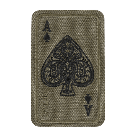 M-Tac Patch Ace Of Spades (Broderi) i hållbar Cordura 500D med Velcro, lämplig för kläder, väska eller taktisk utrustning, 5 x 8 cm.