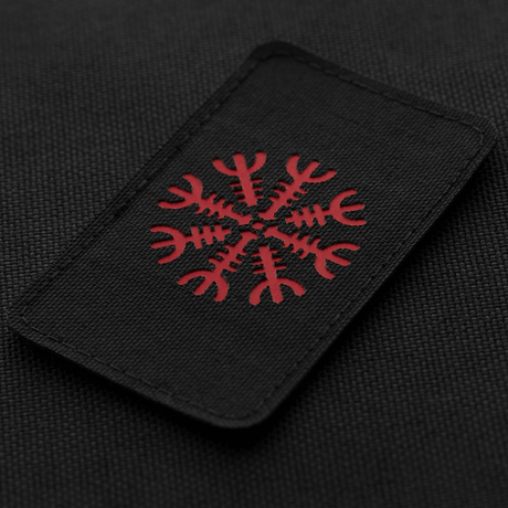 M-Tac Patch Helm of Horror Vågrät Laser Cut i Cordura 500D med ægishjálmur-design, fästs med Velcro, storlek 80 x 50 mm.