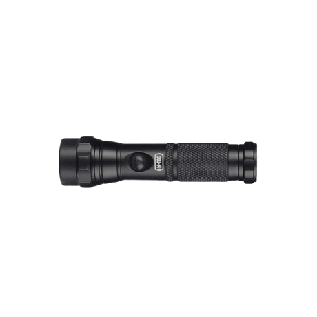 M-Tac ficklampa UX11 i svart aluminiumlegering, kompakt design med justerbar ljusstråle, 130 lumen LED-belysning. Lämplig för flexibel användning