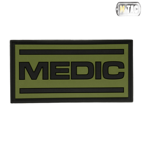M-Tac Patch Medic PVC 3D taktil läkarpatch i grönt med Velcro, flexibelt PVC-material, mått 70x35 mm.