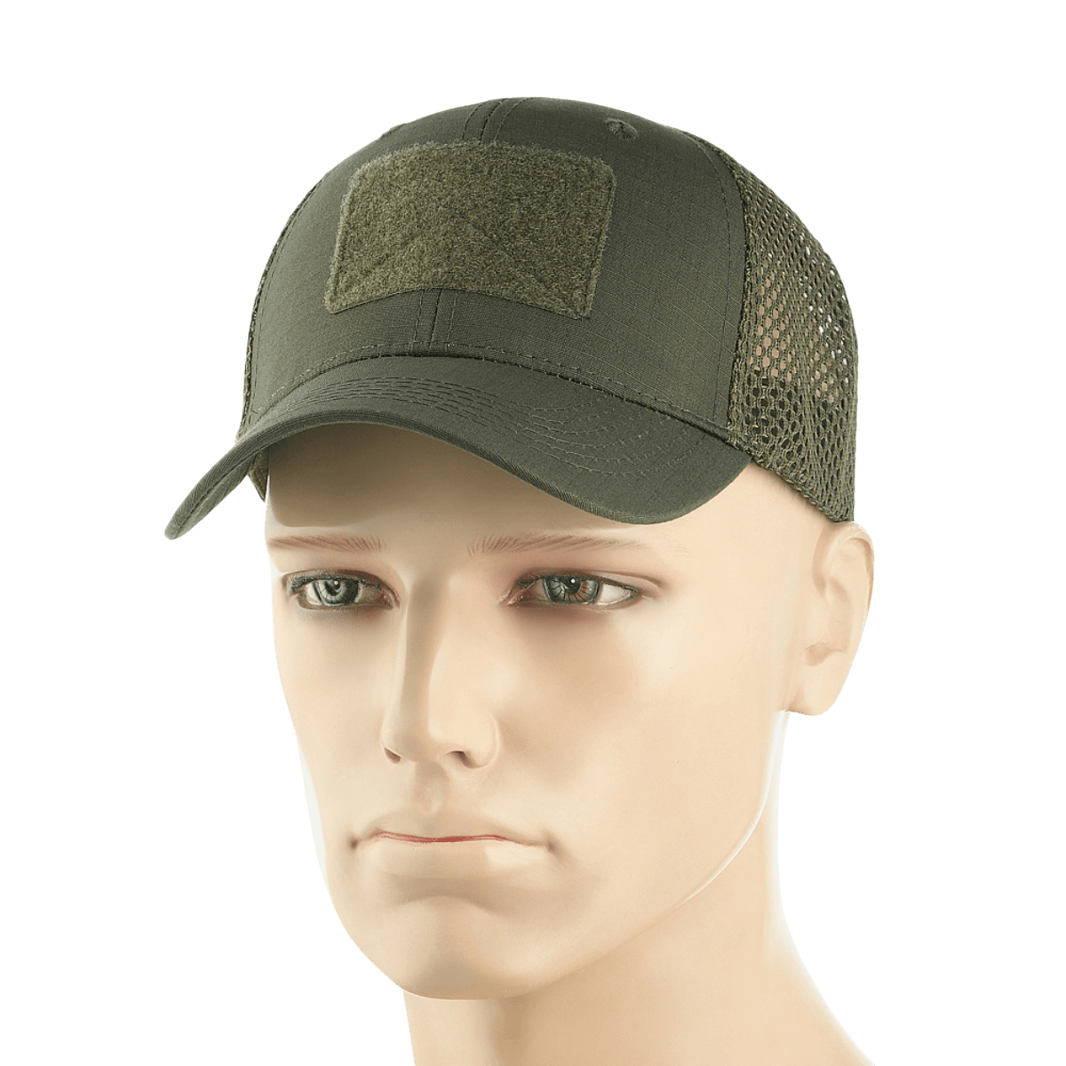 M-Tac Mesh Flex Ripstop Baseball Cap med Velcro med netpaneler, perfekt til taktisk brug og sommerdage, set på mannequin.