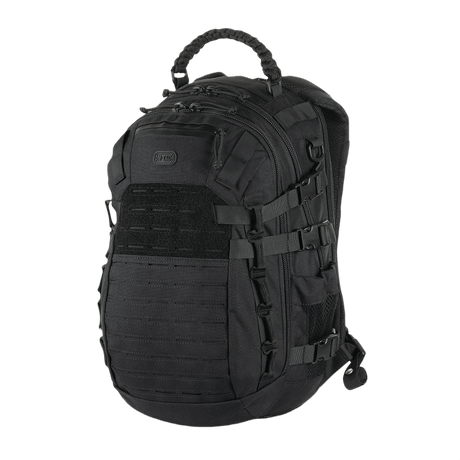 M-Tac Mission Pack ryggsäck med ergonomisk design och slitstarkt nylon, idealisk för jakt och outdoor. Volym 25 L, MOLLE-system, svart färg.