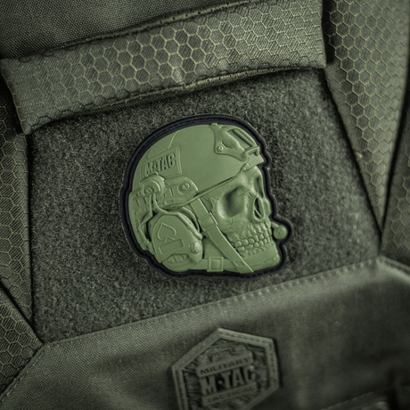 M-Tac Patch Operator 3D PVC på Velcro, realistisk design, fäst på taktisk utrustning i olivgrön, 6x7 cm, morale patch.
