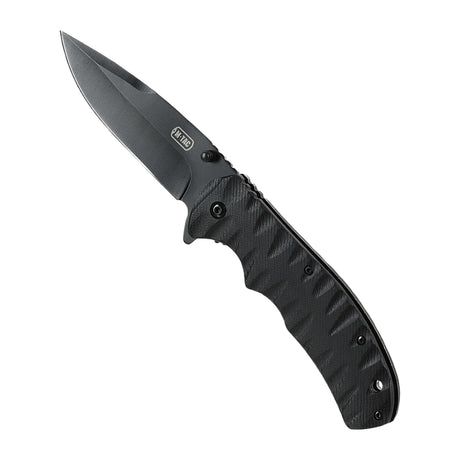 M-Tac Outdoor & Militär fällkniv - Type 4 med svart klinga och G10-handtag, lätt och hållbar, perfekt för EDC-utrustning.