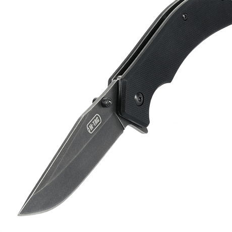 M-Tac Outdoor & Militär fällkniv - Type 8 med Clip Point-blad i kromat rostfritt stål, lämplig för EDC och taktiska användningar.