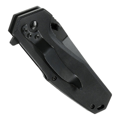 M-Tac Outdoor & Militär fällkniv - Type 5 i svart med aluminiumhandtag och G10-kompositgrepp.