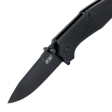 M-Tac Outdoor & Militär fällkniv - Type 5 med svart klinga och alu-handtag, ultralätt EDC-utrustning med rostfritt stål och G10-kompositgrepp.