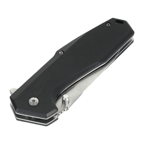 M-Tac Outdoor & Militär fällkniv - Type 5, ihopfälld, svart aluminiumhandtag med halksäkra G10-kompositgreppytor.