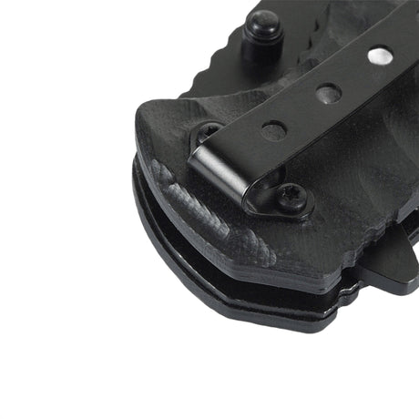 Detalj av M-Tac Outdoor & Militär fällkniv - Type 4 med slitstarkt G10-komposithandtag.