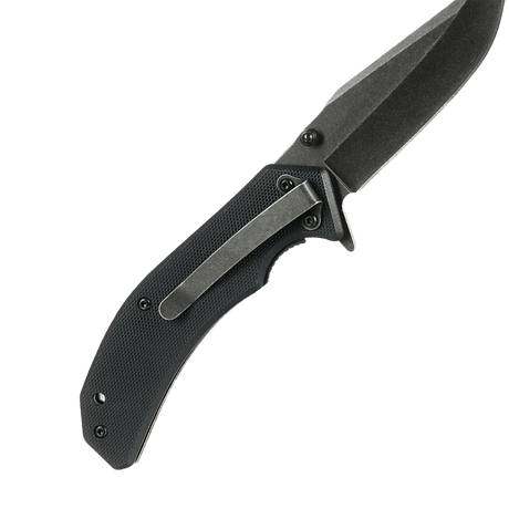 M-Tac Outdoor & Militär fällkniv - Type 8 i svart med Clip Point-blad.