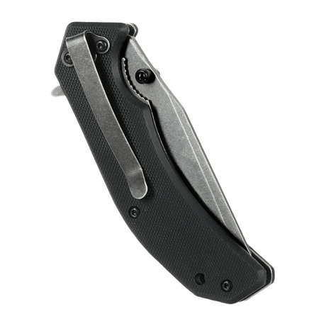M-Tac Outdoor & Militär fällkniv - Type 8, ihopfälld kniv i svart design med Clip Point-format blad i kromat rostfritt stål, EDC-utrustning.