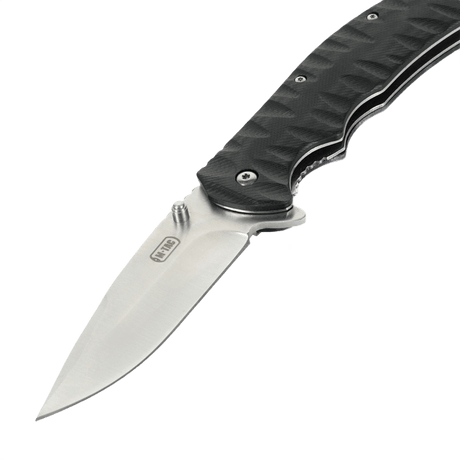 M-Tac Outdoor & Militär fällkniv - Type 8 med rostfritt stålblad och svart handtag.