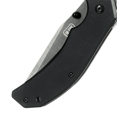 M-Tac Outdoor & Militär fällkniv - Type 8 med Clip Point-blad i kromat rostfritt stål och stilfullt svart handtag.