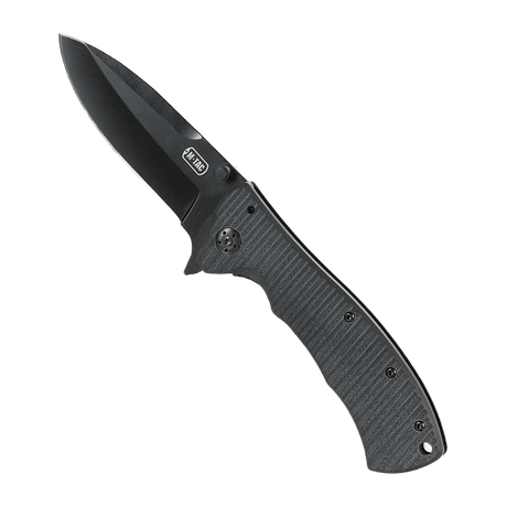 M-Tac Outdoor & Militär fällkniv - Type 7 med kromat rostfritt stålblad och svart beläggning, bekväm design, frame-lock-mekanism.