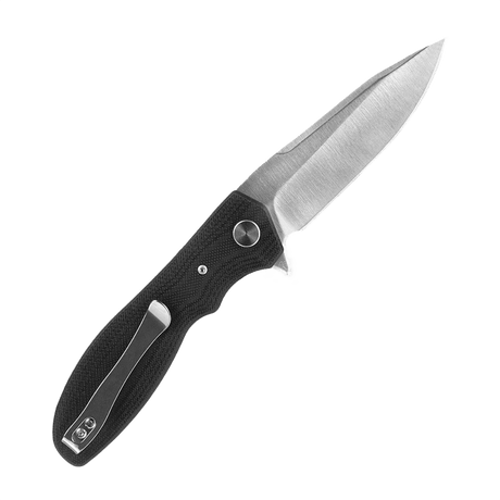 M-Tac Outdoor & Militär fällkniv - Type 6 med kromat rostfritt stålblad och svart G10-komposithandtag, lämplig för EDC.