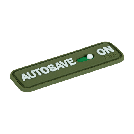 M-Tac Patch Autosave PVC i fullfärg 3D-design, tillverkad av PVC med velcro på baksidan, perfekt för kläder eller taktisk utrustning.
