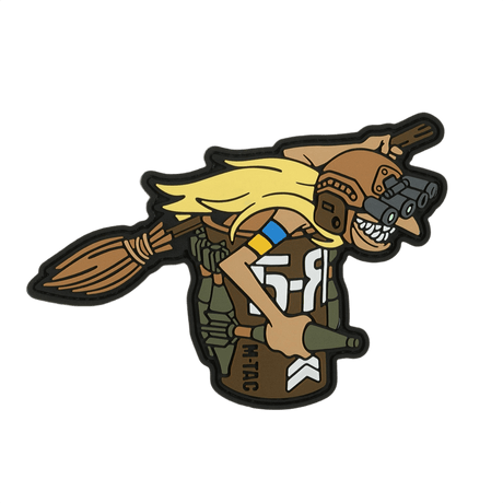 M‑Tac Patch Baba-Yaga Horizontal med 3D-design visar en krigare med nattkikare och granater, symboliserar den ukrainska UAV "Baba Yaga".