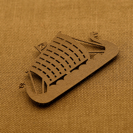 M-Tac Patch Drakkar Laser Cut – Vikingaskepp på en Cordura 500D-bakgrund, idealisk för uniform, väska eller taktisk utrustning med Velcro-fäste.