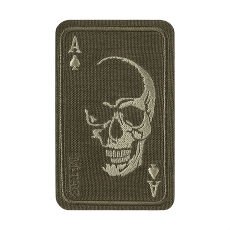 M-Tac Patch Face of War (Broderi) med broderat kranium på spader ess-kort, tillverkat av Cordura 500D med Velcro-fäste.