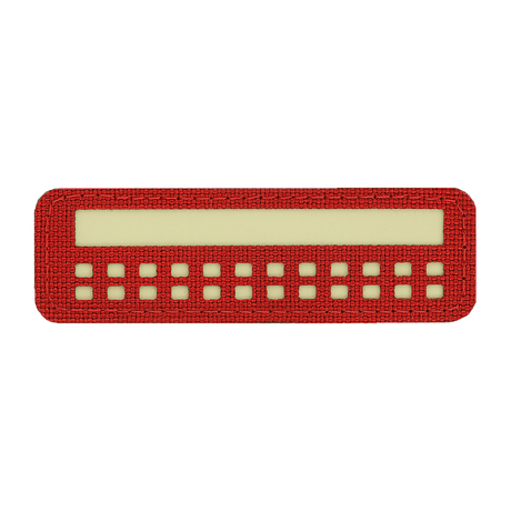 M-Tac Patch Flag 25x80 Mini Squares i röd, Cordura 500D med velcrofäste, idealisk för kläder och taktisk utrustning, precis Laser Cut-design.