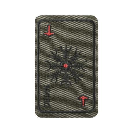 M-Tac Patch Kort Helm of Horror (Broderi) med vikingesymbol ægishjálmur, broderet Cordura 500D, velcrofastgørelse, 8 x 5 cm