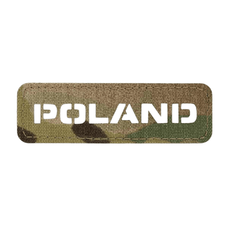M‑Tac Patch Poland End-to-End 25x80, slank perforerad patch tillverkad i Cordura 500D med laserskuren inskription och velcrofäste.