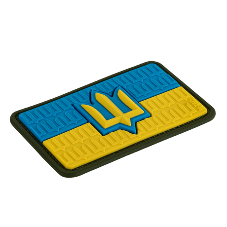 M-Tac patch Ukraine Flag med ZSU Trident PVC framhäver ukrainsk stolthet och arv; PVC-material, 3D-design